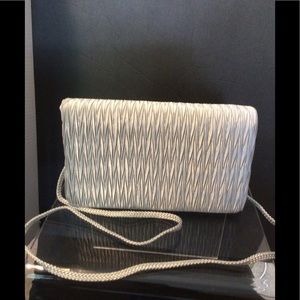 Vintage Ice Blue Evening Clutch w String Shoulder Strap